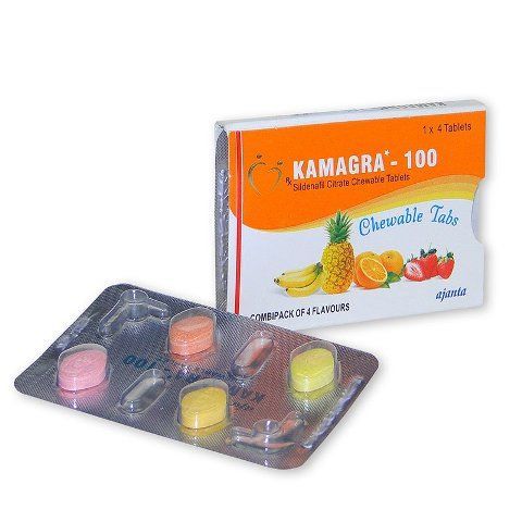 KAMAGRA CHEWABLE TABS 100 MG - 2 BALENÍ (8 ks) Ajanta Pharma